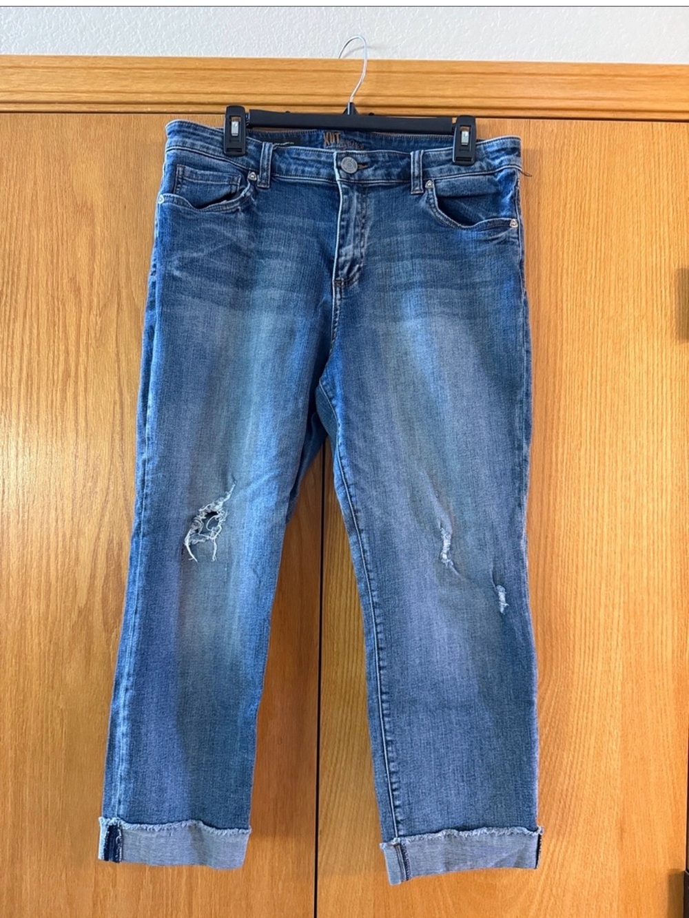 Kut from the Kloth “Abigail” Distressed Cropped Jeans